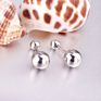 Balls Yellow Gold Color Piercing Small round Ball Stud Earrings for Women Men Children Baby Girls Kids Jewelry