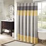 Bathroom Shower Rayon Stitching Stripe Modern Microfiber Shower Curtain,Extra Long Shower Curtain with Small Eyelet