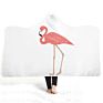 Beautiful Energetic Pink Flamingo Print Lightweight Fluffy Plush Animal Hooded Blanket Kids