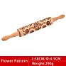 Beech Wood Embossed Rolling Pin Baking Cookies Noodle Biscuit Fondant Cake Cute Dough Pattern Wooden Laser Engraved Rolling Pin