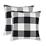 Black and White Farmhouse Decorative Square Checkers Throw Pillow Covers 18X18 Inches Buffalo Check Plaid Cushion Cover