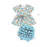 Blue Tie Dye Dress Set Kids Girl Girls Clothing Sets Kids Girls Short Set without on Maniking