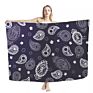 Blue/Purple Paisley with Mandala Pattern Beach Sarongs Soft Beachwear Comfortable Vogue Hawaiian Sarongs Beach Pareo