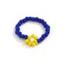 Boho Glass Seed Beads Woven Daisy Rings , 7Cm Rainbow Friendship Charm Flower Beaded Daisy Rings