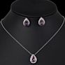 Bridesmaid Wedding Jewelry Sets 2Pcs Water Drop Zircon Pendant Necklaces Stud Earrings Bridal Party Set