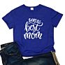 Casual Style Letters Short Sleeve round Neck Tops Women's Blouses & Shirts