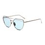 Cat Eye Vintage Designer Rose Gold Mirror Sunglasses for Women Metal Reflective Flat Lens Sun Glasses Female Oculos