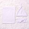 C'dear 3 Packs Swaddle Infant Baby 100% Cotton Jersey Swaddle Wrap Sets with Baby Hat & Headband Accept Customized