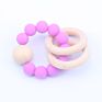 C'dear Multi-Colored Comprehensive Wood Educational Children Shaking Baby Rattle and Teether Giftset, Teething Ring//