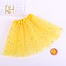 Children's Puffy Skirts Kid Girl Mini Fluffy Tutu Performance Dress Stars Dot Sparkle Print Mesh Skirt Accessories