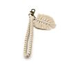 Christmas Gift Macrame Keychain Handcrafted Boho Accessories Wristlet Macrame Leaf Keyring for Purse Keys