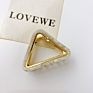 Colorful Women Hair Clips Accessory Matte Triangle Luxury Middle Golden Metal Hair Claw Clips