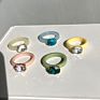 Colourful Transparent Resin Acrylic Rhinestone Geometric Square round Rings Set for Women Jewelry Travel Gifts