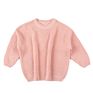 Cozy Chunky Knitted Crew Neck Pullover Blouse Sweater in Pink