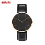 Customized Logo Classical Ultra Thin Minimalist Simple Design 40Mm 36Mm Rose Gold Case Black Leather Strap Mens Watch