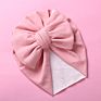 Cute Bear Ear Bowknot Turban Hats Sweet Soft Elastic Caps for Newborn Baby Boy Girls Headwraps