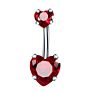 Cute Shining Multicolor Crystal Belly Ring Bling Belly Rings Double Heart Belly Rings Body Piercing