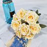 D-Rb002 Novel Design Autumn Dusty Rust Blue Silk Rose Artificial Flowers Bouquet for Wedding Home Decoration