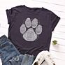 Dog Paw Tshirt Fingerprint Women Tee Shirts Short Sleeve T-Shirts