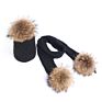 Excellent Design Big Fur Pompom Plain Beanie Hat for Women Men