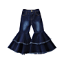 Fall Little Girls Cotton Bell Bottoms Children's Clothing Spring Girls Jeans Pant Kids Flares Black Pants
