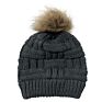 Faux Fur Pompom Knitted Hats for Women Pom Pom Beanies