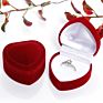 Fenfen Jewelry Gift Box Heart-Shaped Rings Packaging Display Portable Travel Case Velvet Ring Box Ring Jewelry Box