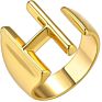 Flynee Jewelry Personalized Brass Gold Bold Initial Letter a to Z Open Alphabet Ring for Women