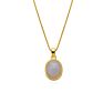 Free Sample Jewellery 18K Gold Plated Oval Gemstone Charm Necklaces for Women Jewellery