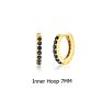 Fuamay 925 Sterling Silver 18K Gold Plated Color Crystal Tiny Small Rainbow Huggie Earrings