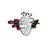 Funny Cartoon White Organ Heart Enamel Brooch Lapel Pin Collar Shirt Badges Love Rose Brooch Pins