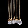 Gold Chain Quartz Necklace Crystal Chakra Rock Necklace Pendant Colorful Rainbow Natural Stone Necklace