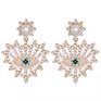 Gold Plated Big Eyes Diamond Evil Eyes Alloy Crystal Stud Earrings Women