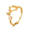 Gold Plated Cubic Zirconia 12 Zodiac Sign Letters Fine Jewelry for Women Men Birthday Gift Bijoux Constellation Rings
