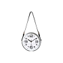 Gold Wall Clock Nordic Vogue Mute Movement Glass Clock Minimalist Home Decor Pu Leather Belt Hanging Clock