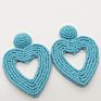 Handmade Boho Style Colorful Big Heart Shape Seed Bead Earrings for Women Jewelry