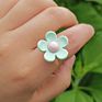 Ins Style Transparent Colorful Resin Flower Rings Statement Clear Candy Color Acrylic Daisy Flower Rings for Women Girls