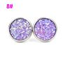 Jewelry Shining Glitter Girls Earings 12Mm Stainless Steel Women Star Color Bling Crystal Druzy Stud Earrings