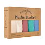Kangobaby 5 Pack Multi-Functional 60*60 Bamboo Cotton Toddler Muslin Blanket Print Baby Burp Cloth Set