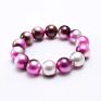 Kids Children 12Mm Cute Mermaid Beads Jewelry Fancy Tie Dye Acrylic Pearl Beaded Elastic Bracelets