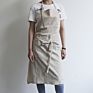 Korean Style Cotton Simple Art Coffee Shop Garden Drawing Work Chef Fabric Waist Apron