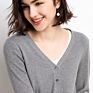 Korean Style Fall V Neck Long Sleeve Button down Plain Knitted Cardigan Sweater