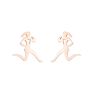 Lovely Girl Dancing Jewelry Stainless Steel Jewellery Cute Ballerina Yoga Skipping Rope Girl's Earring