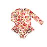 Lovely Ruffle Legs Baby Infants Toddlers Floral Swimsuits Zipper up Kids Swimwear for Girls Long Sleeve Little Girl Swim Suites