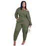 Lowest Price Solid Color off Shoulder Loose One Piece Jumpsuits Fall Jumpsuits Long Sleeve Jumpsuit for Women