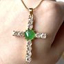 Lucky Charms Women Jade Necklace Buddha Jade Pendant Natural Green Jade 18Kgp Fortune Pendant Necklace Dr