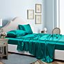 Luxury Satin Four-Piece Set Pure Cotton Simple Embroidery Bed Sheet Quilt Cover Bedding