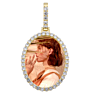Memory Photo Frame Medallions Necklace&Pendant in Silver with Tennis Chain Hip Hop Jewelry Personalized Cubic Zircon Gift