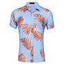 Men Casual Printed Button down Short Sleeve Shirt Hawaiian Shirt