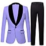 Mens Big Shawl Lapel 3 Pieces Set Pink Red Blue White Black Wedding Groom Suits Jacquard Banquet Tuxedo